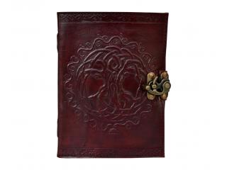 Oberon Design Leather Journal Notebook Holder Cover Tree of Life Celtic Brown 